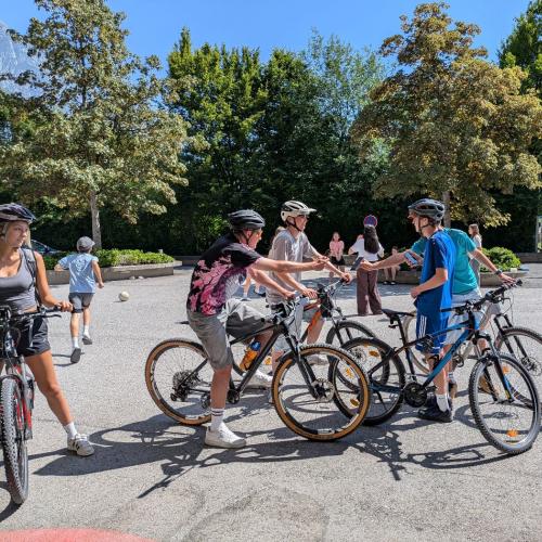 Abfahrt mit dem Rad nach Stams